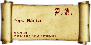 Popa Mária névjegykártya